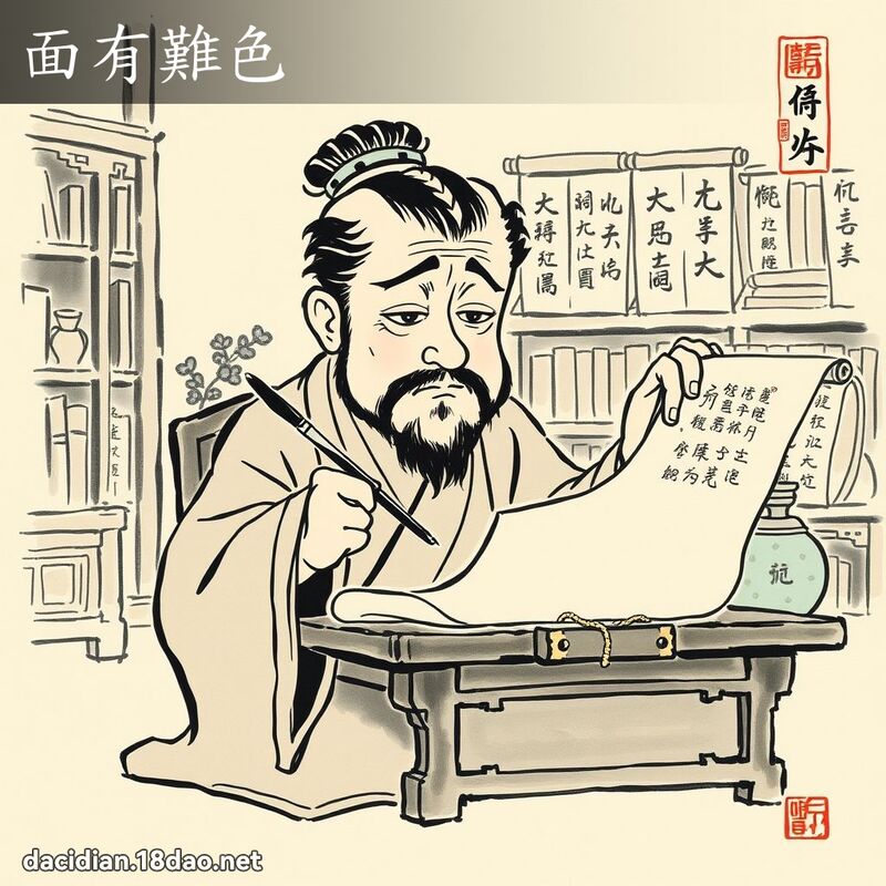 面有難色 配图