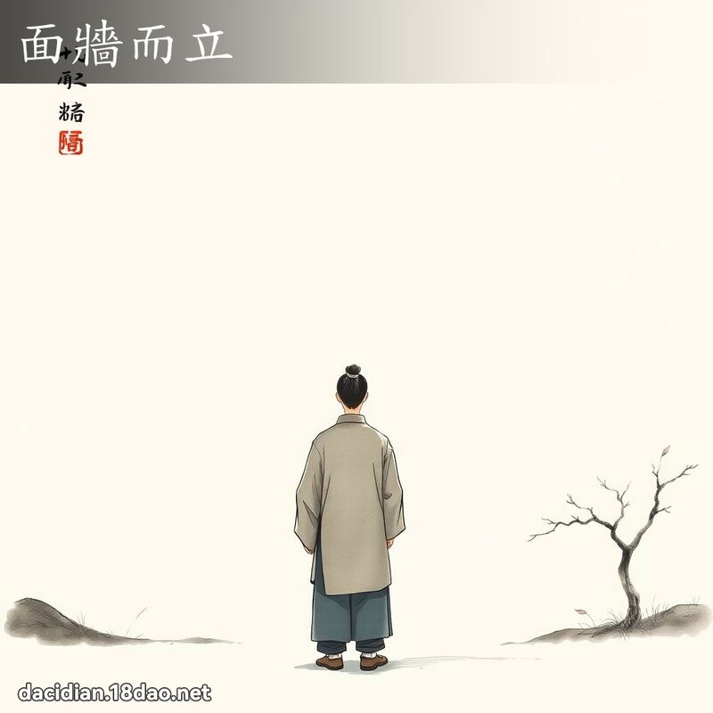 面牆而立 配图