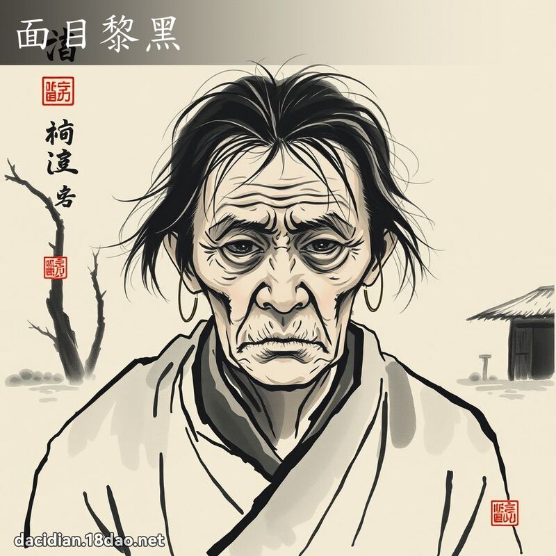 面目黎黑 配图