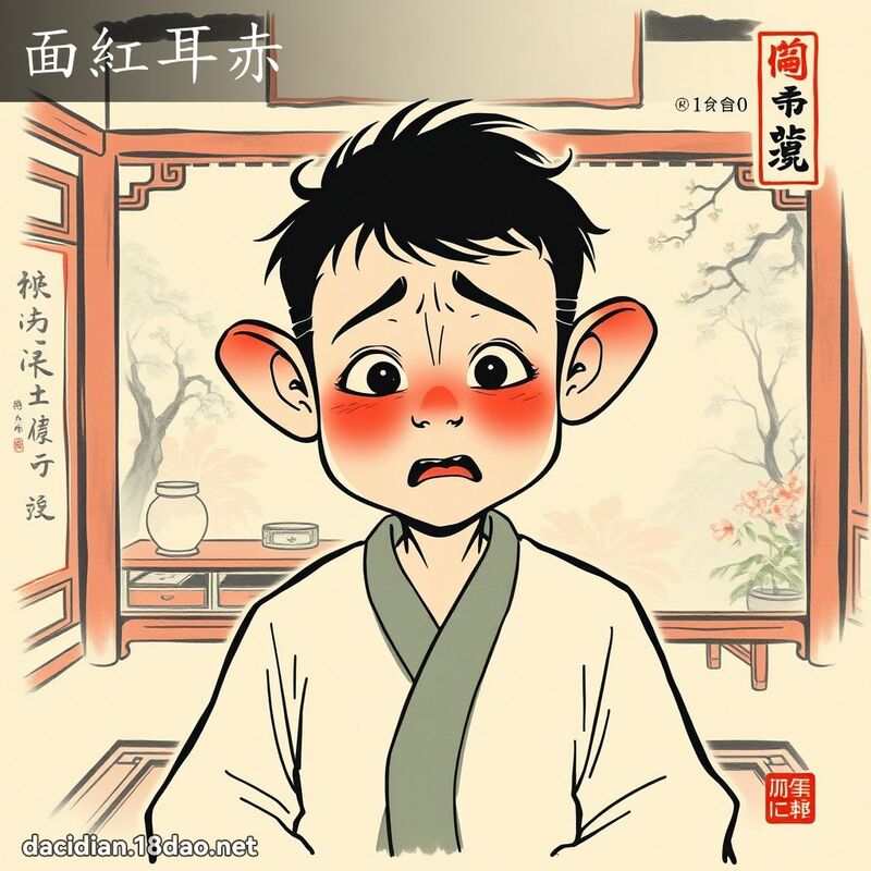 面紅耳赤 配图