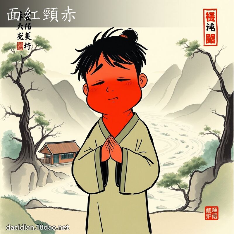 面紅頸赤 配图