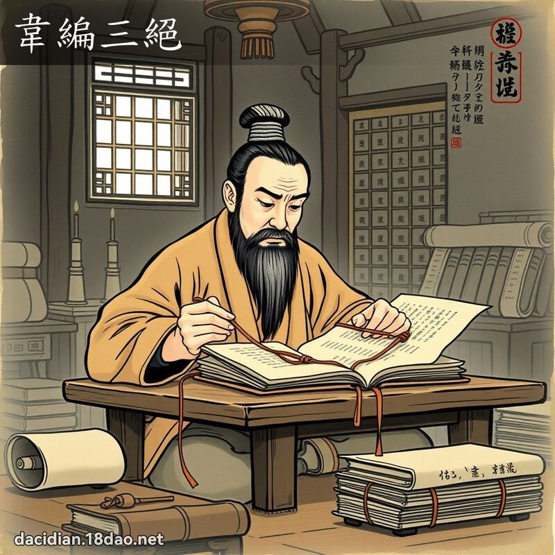 韋編三絕 配图