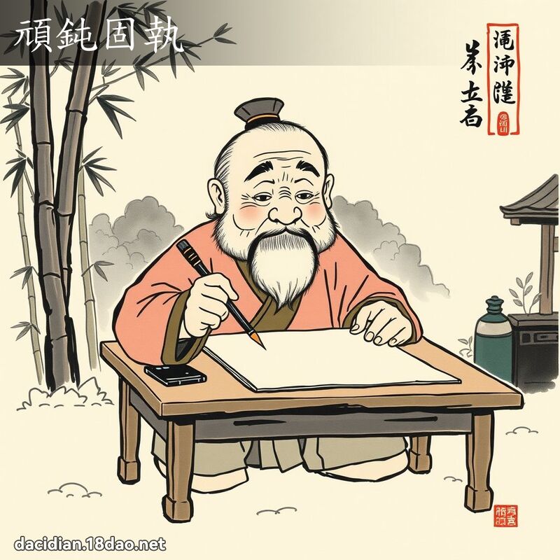 顽钝固执 配图