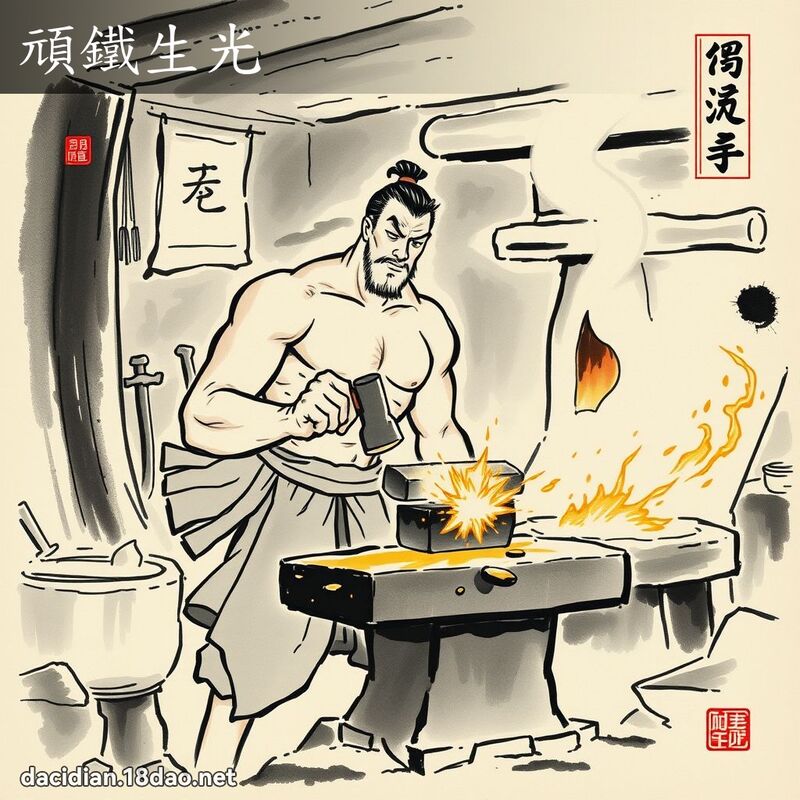 顽铁生光 配图