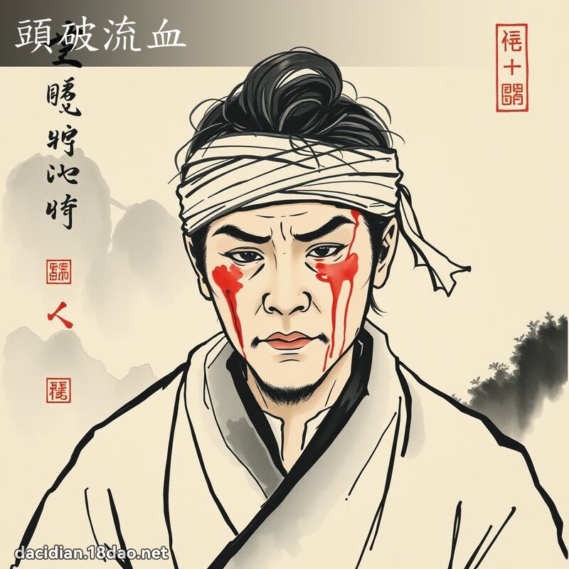 头破流血 配图