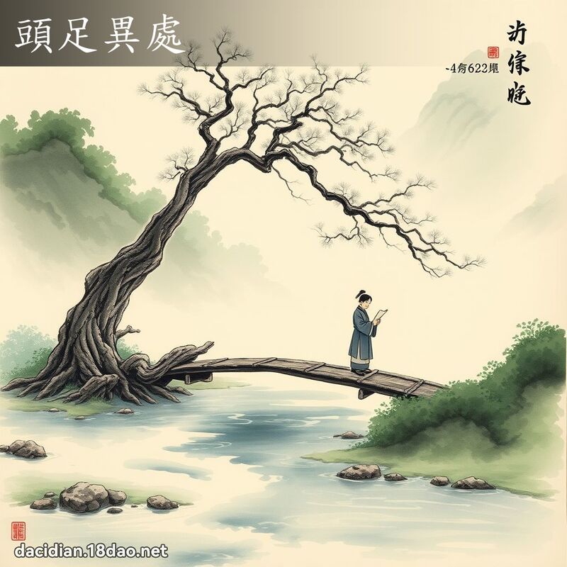 头足异处 配图