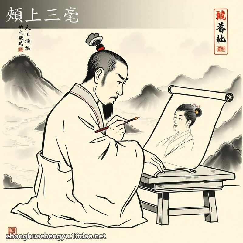 颊上三毫 配图