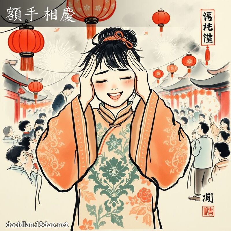 额手相庆 配图