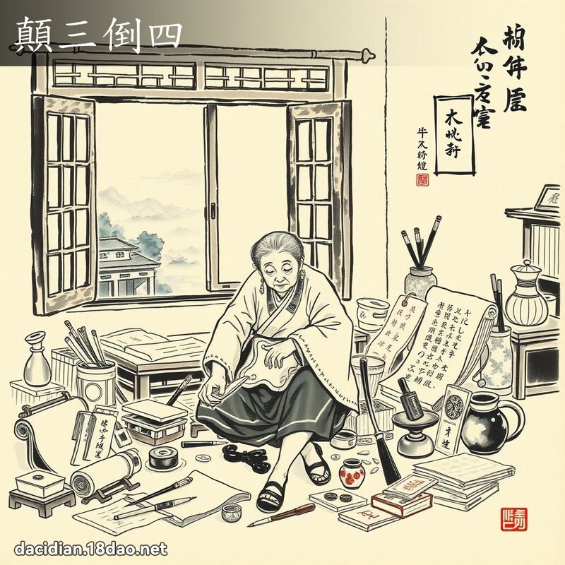 颠三倒四 配图