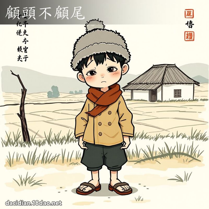 顾头不顾尾 配图