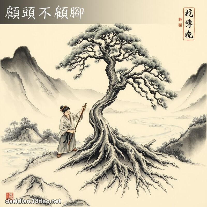 顾头不顾脚 配图