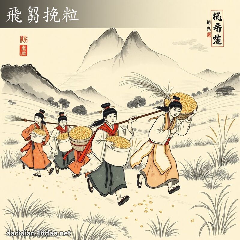 飞芻挽粒 配图