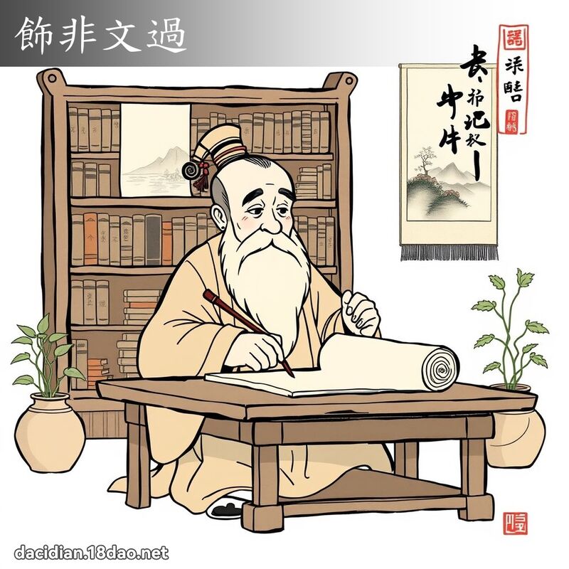 饰非文过 配图