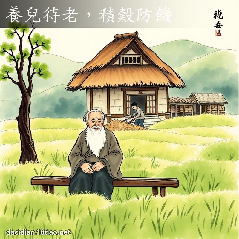 养儿待老,积谷防饥 配图