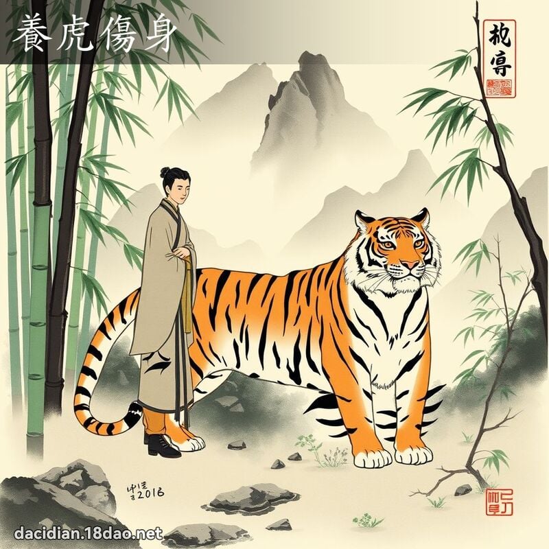 养虎伤身 配图