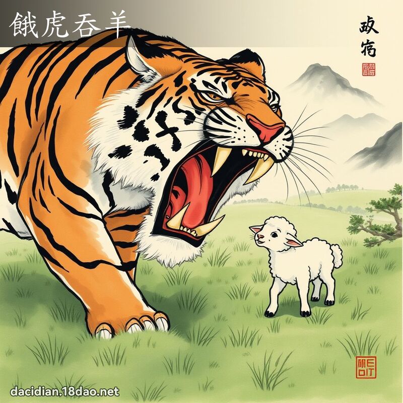 饿虎吞羊 配图