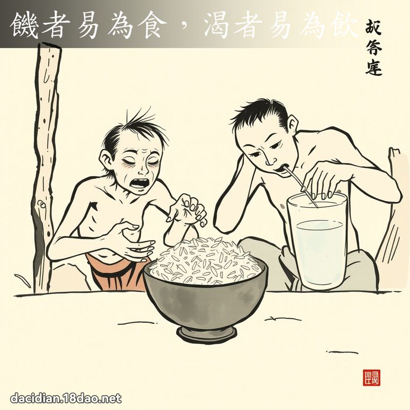 饥者易为食,渴者易为饮 配图