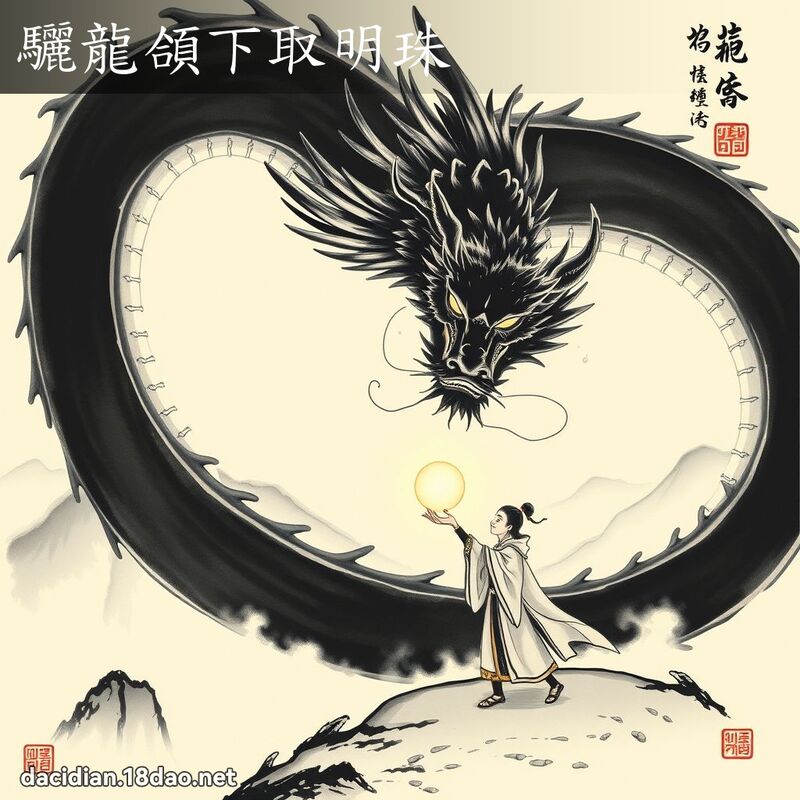 驪龙頜下取明珠 配图
