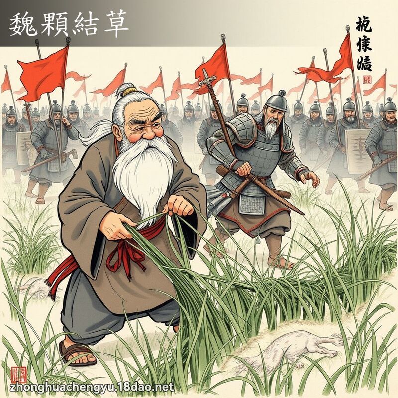 魏颗结草 配图