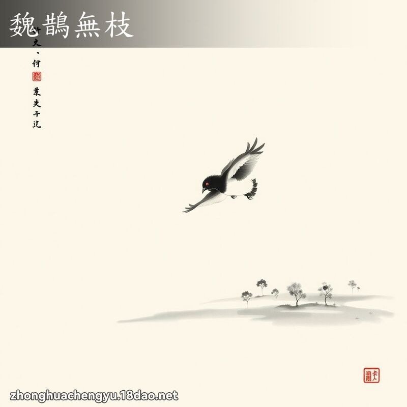 魏鵲無枝 - 中華成語配圖