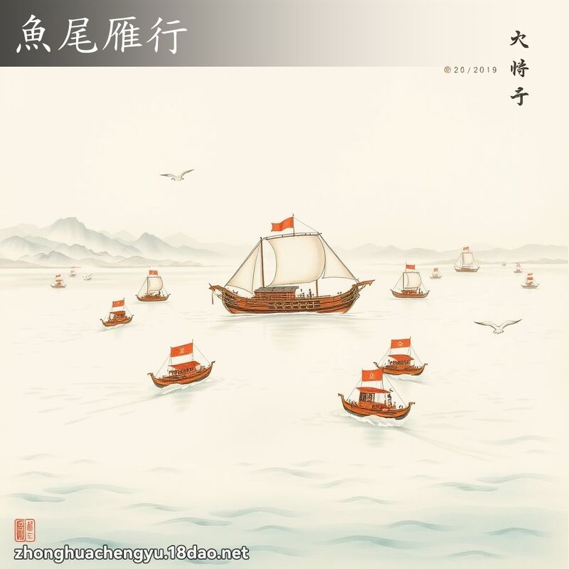 鱼尾雁行 配图