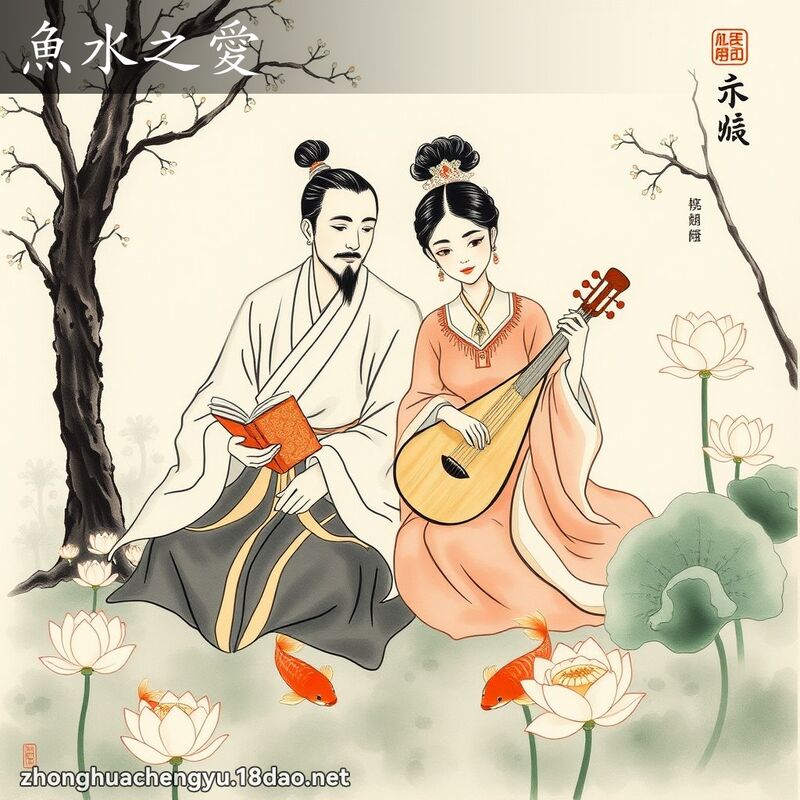 鱼水之爱 - 中华成语配图