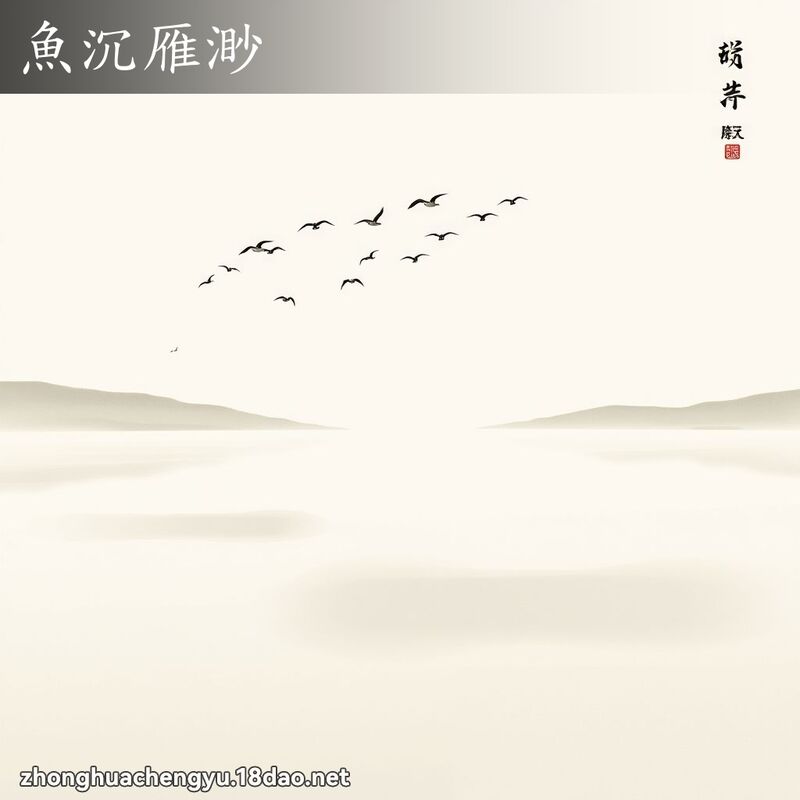 鱼沉雁渺 - 中华成语配图