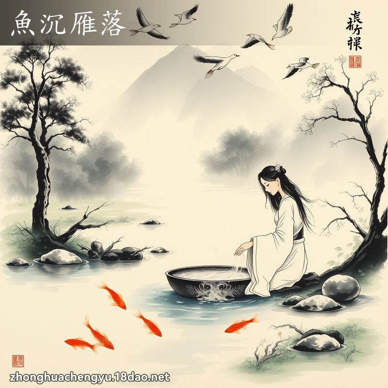 鱼沉雁落 - 中华成语配图