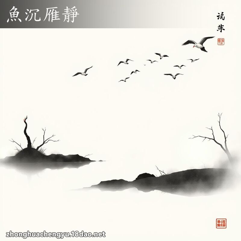 鱼沉雁静 - 中华成语配图
