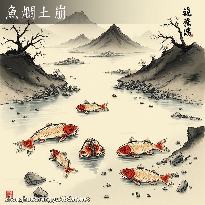 鱼烂土崩 - 中华成语配图