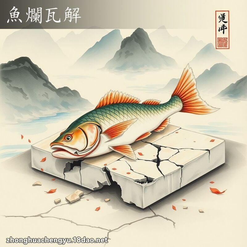 鱼烂瓦解 - 中华成语配图