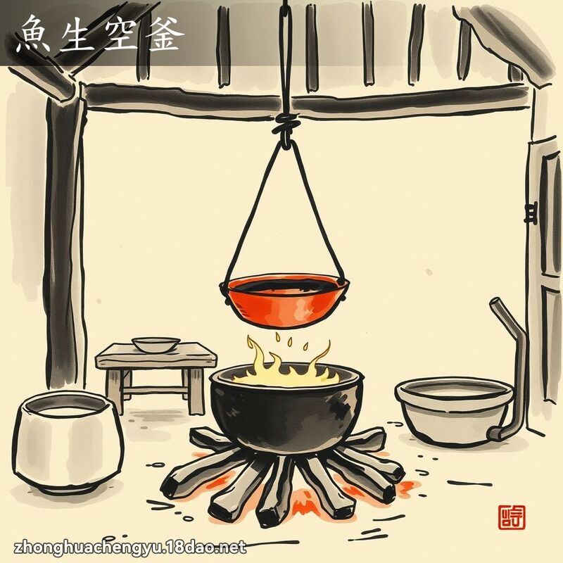 鱼生空釜 - 中华成语配图