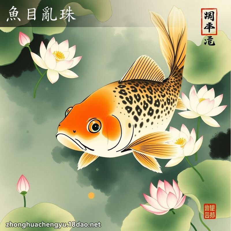 鱼目乱珠 - 中华成语配图