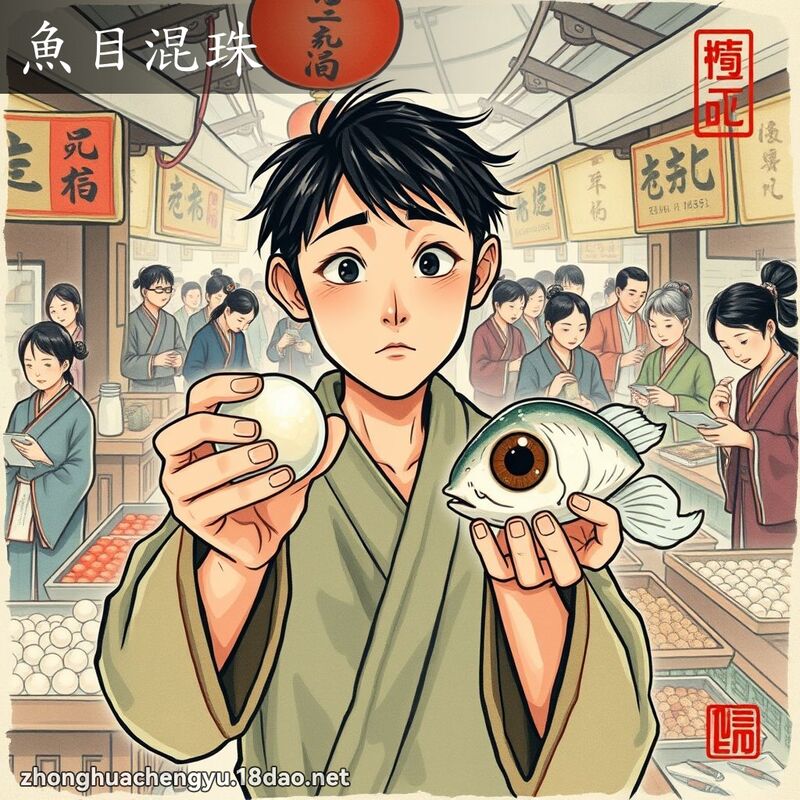 鱼目混珠 - 中华成语配图