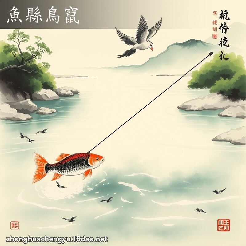 鱼县鸟窜 - 中华成语配图