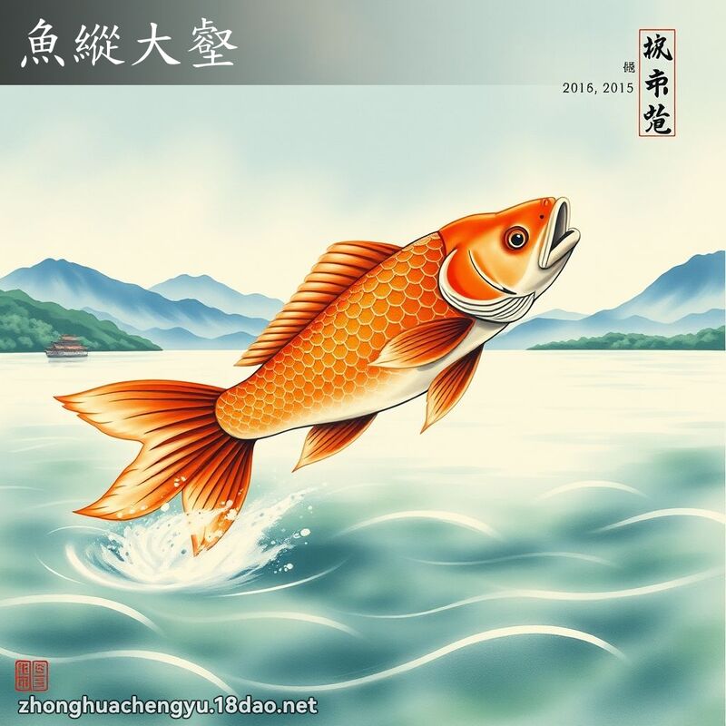 鱼纵大壑 - 中华成语配图