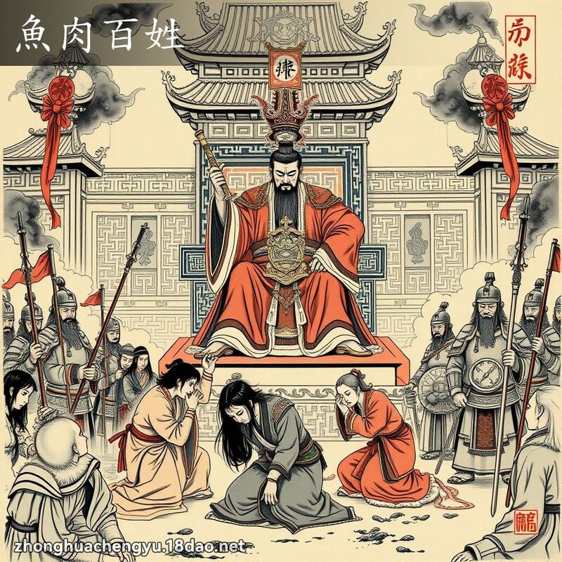 鱼肉百姓 - 中华成语配图