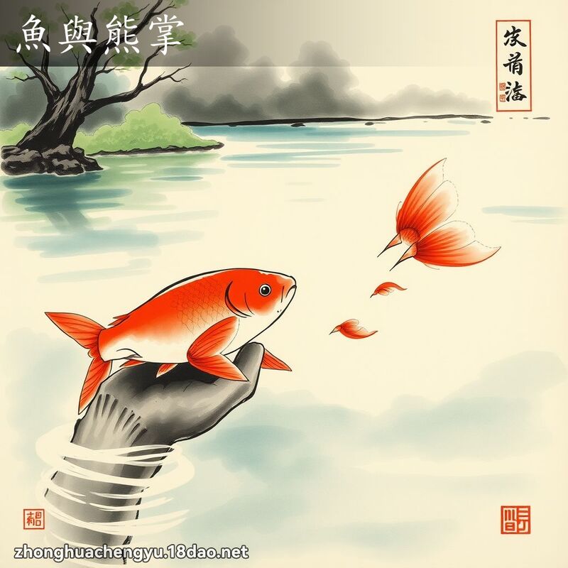 鱼与熊掌 - 中华成语配图