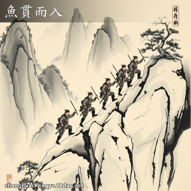 鱼贯而入 配图