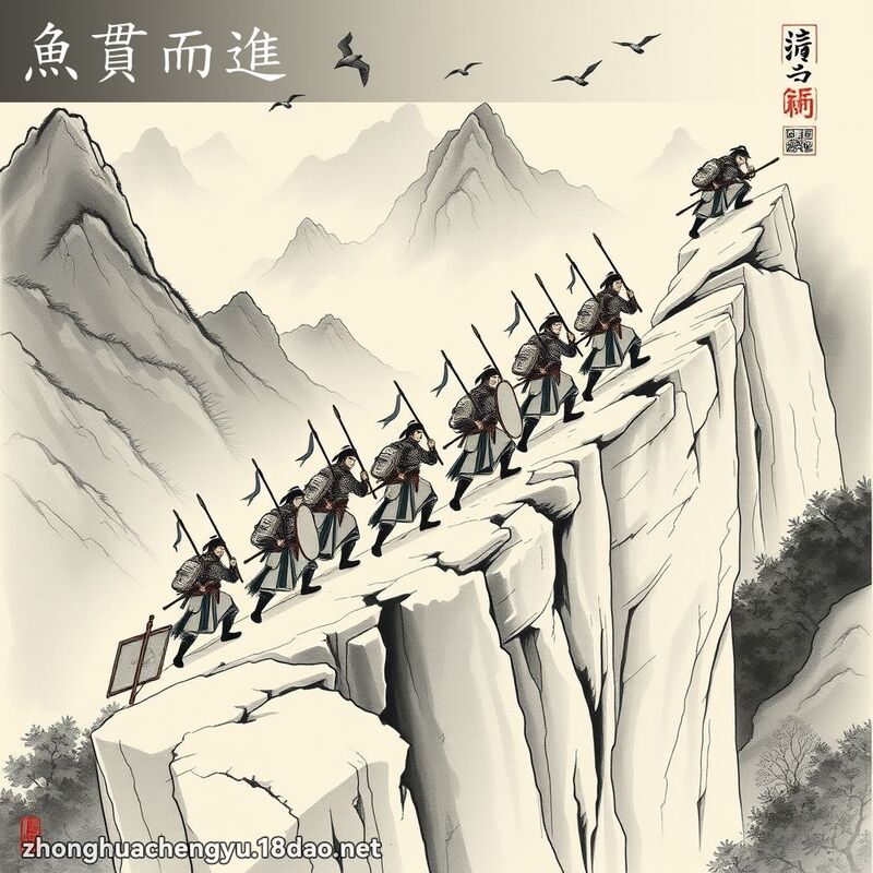 鱼贯而进 配图
