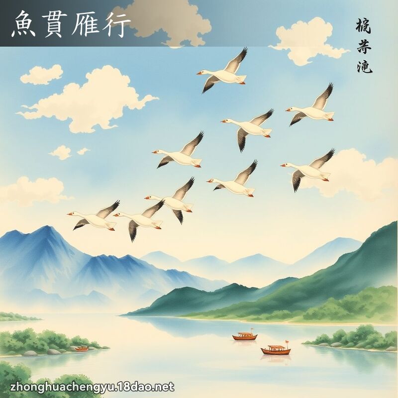 鱼贯雁行 - 中华成语配图