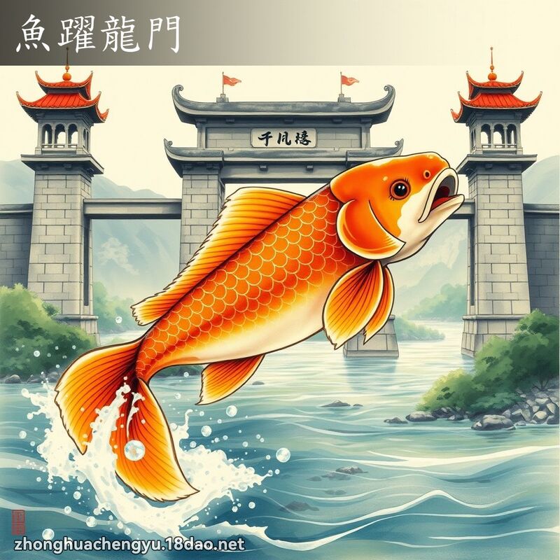 魚躍龍門 - 中華成語配圖