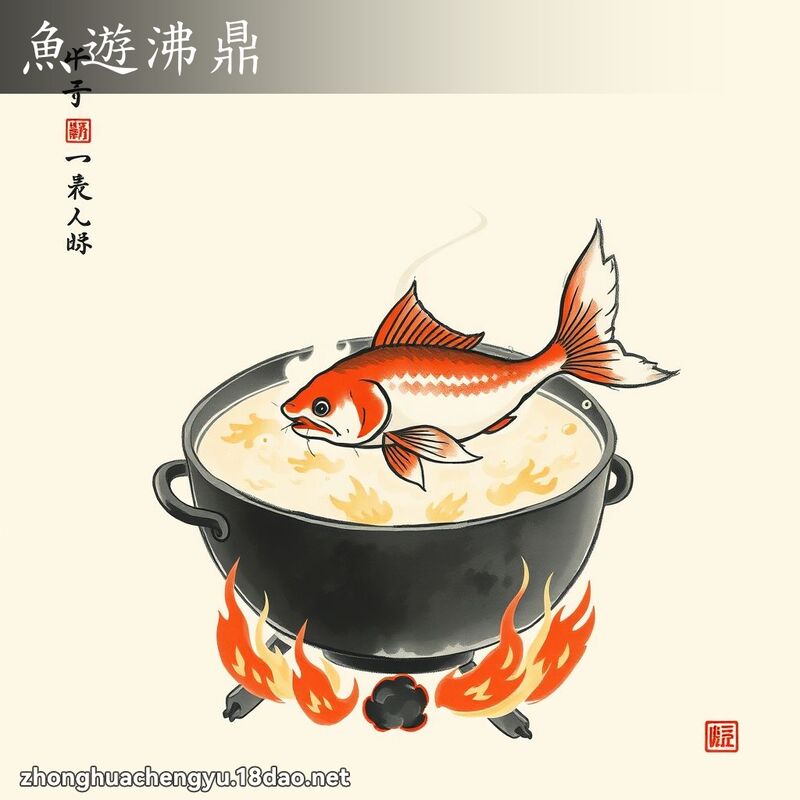 魚遊沸鼎 - 中華成語配圖