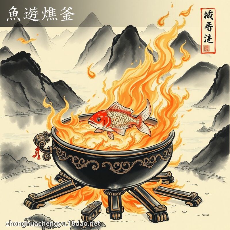 魚遊燋釜 - 中華成語配圖