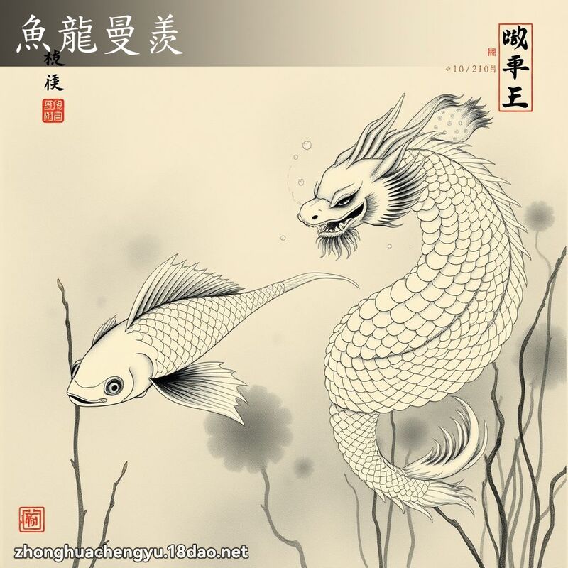 魚龍曼羨 - 中華成語配圖
