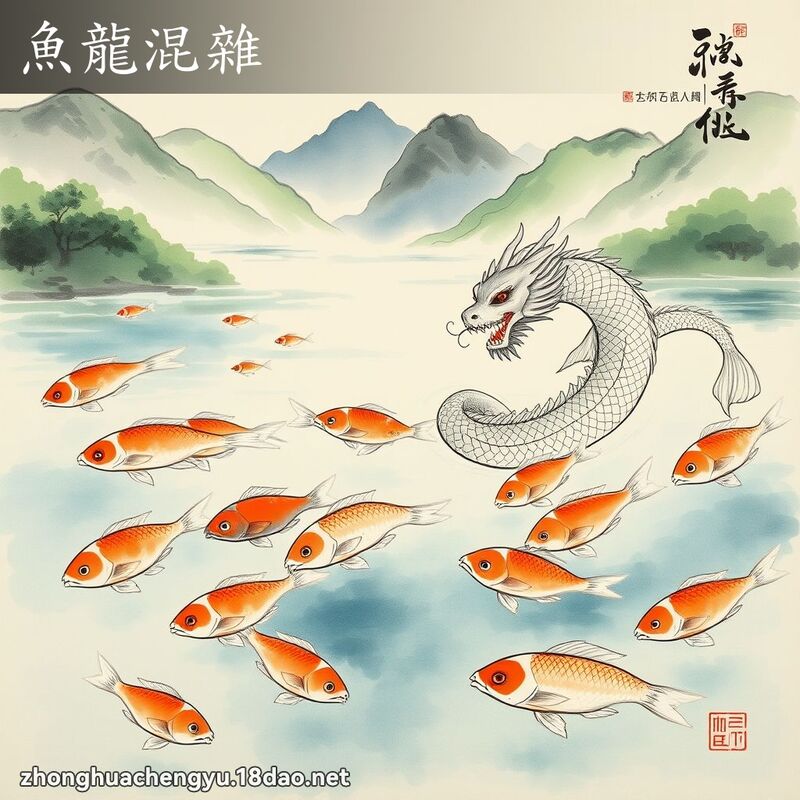 魚龍混雜 - 中華成語配圖