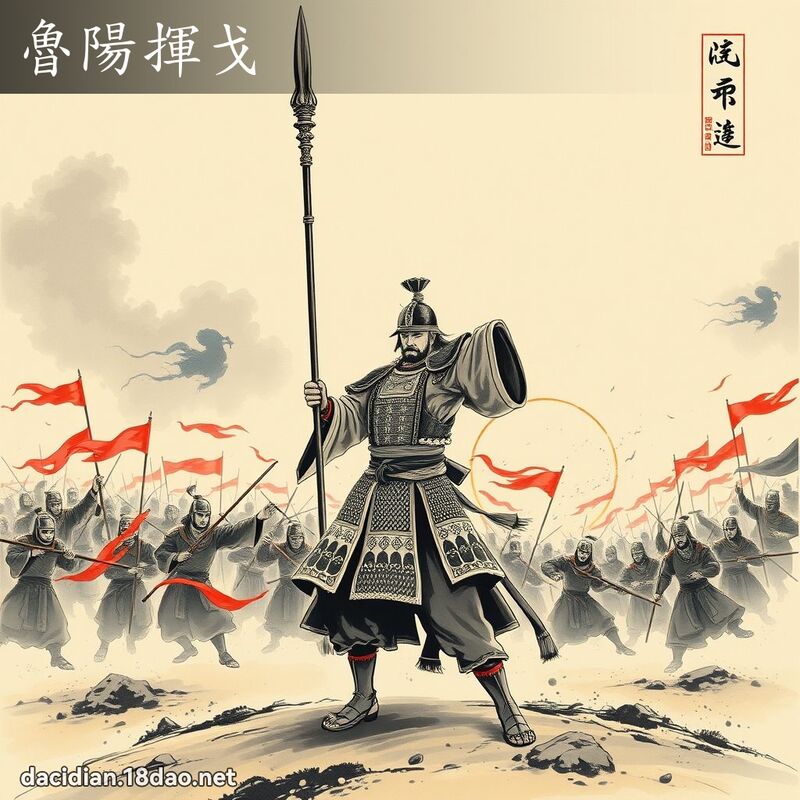 鲁阳挥戈 配图