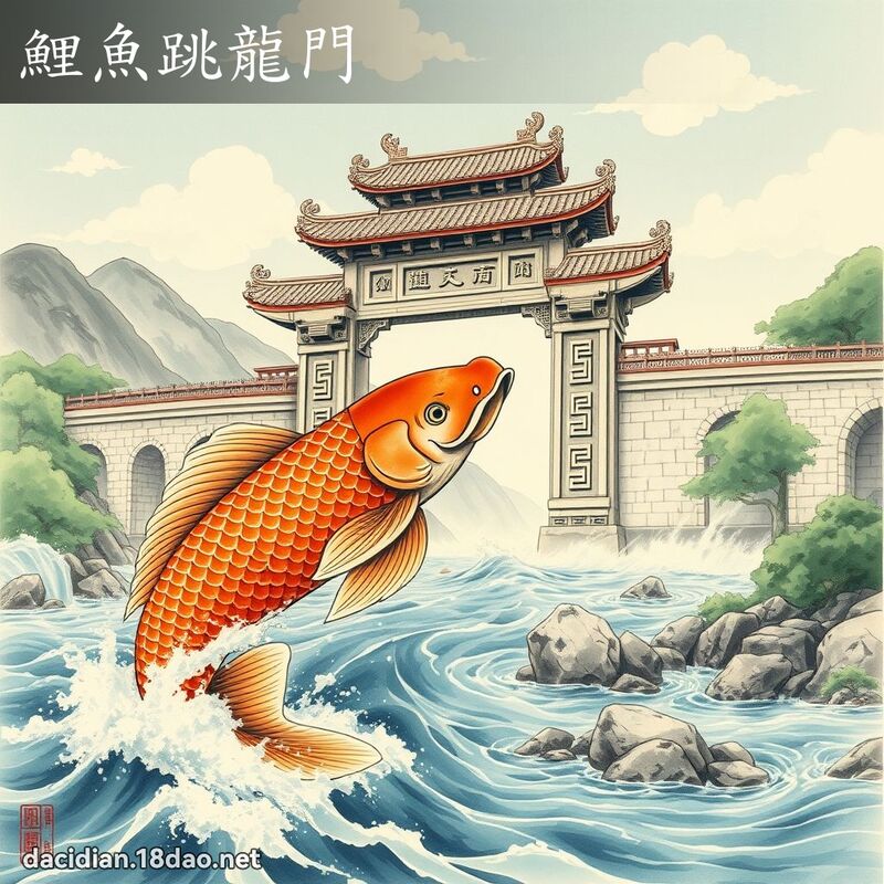鲤鱼跳龙门 配图