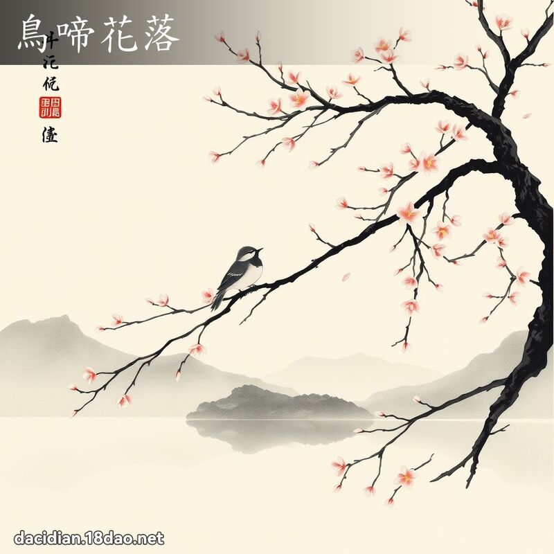 鸟啼花落 配图