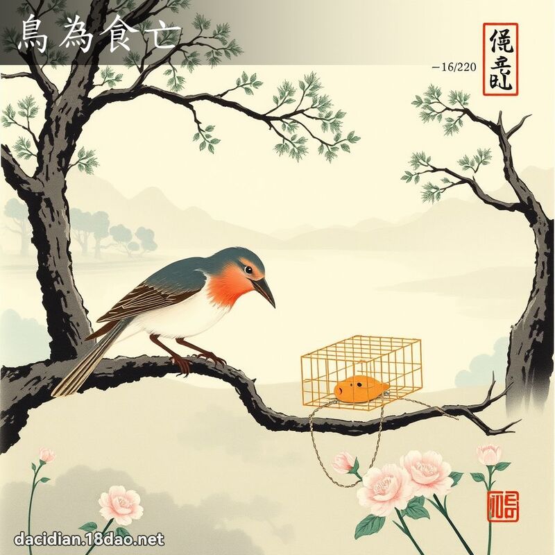 鸟为食亡 配图